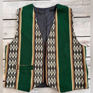 Green Geometric Patterned Vest